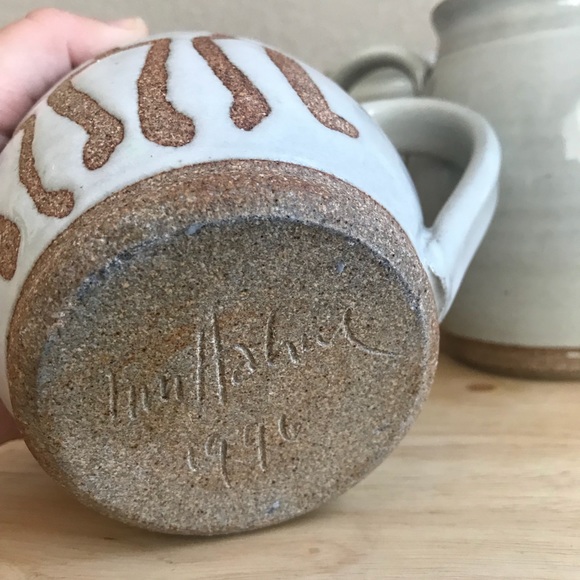 Vintage Abstract Figural Studio Pottery Mug - Picture 2 of 7